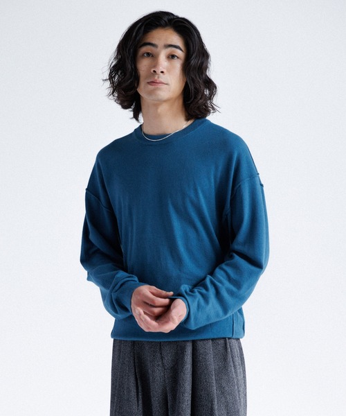 SINSS（シンス）の「High gauge crew neck knit / ハイゲージクルーネックニット（ニット/セーター・メンズ・ブルー/チャコール/ブラック/ブラウン・LARGE/MEDIUM/SMALL/X-SMALL）」の21枚目の写真