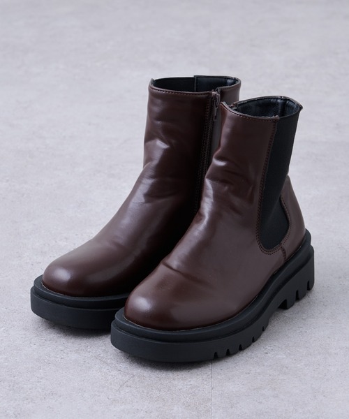 CIAOPANIC TYPY（チャオパニックティピー）の「ZIP付サイドゴアブーツ（ブーツ・レディース・ブラウン/ブラック・SMALL/MEDIUM/LARGE）」の10枚目の写真