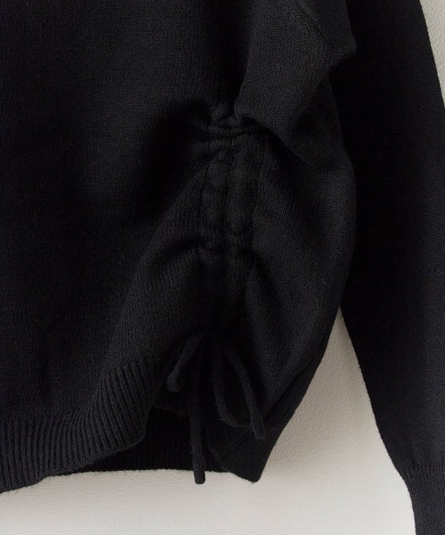 Chick(チック)の「Gathered Design Knit/ギャザーデザインニット(ニット/セーター・レディース・ホワイト/グレー/ブラック・FREE)」の5枚目の写真