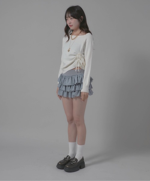 Chick(チック)の「Gathered Design Knit/ギャザーデザインニット(ニット/セーター・レディース・ホワイト/グレー/ブラック・FREE)」の11枚目の写真