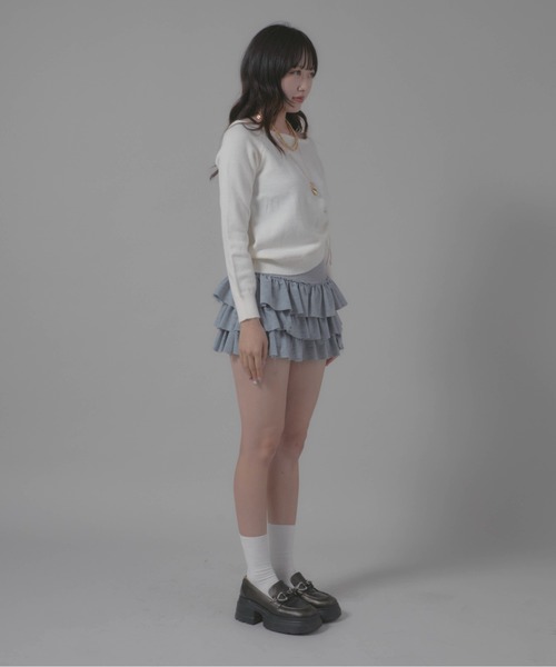 Chick(チック)の「Gathered Design Knit/ギャザーデザインニット(ニット/セーター・レディース・ホワイト/グレー/ブラック・FREE)」の12枚目の写真
