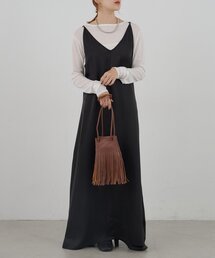 SHENERY | 《サイズ展開》Vネックサテンキャミワンピース(ワンピース)