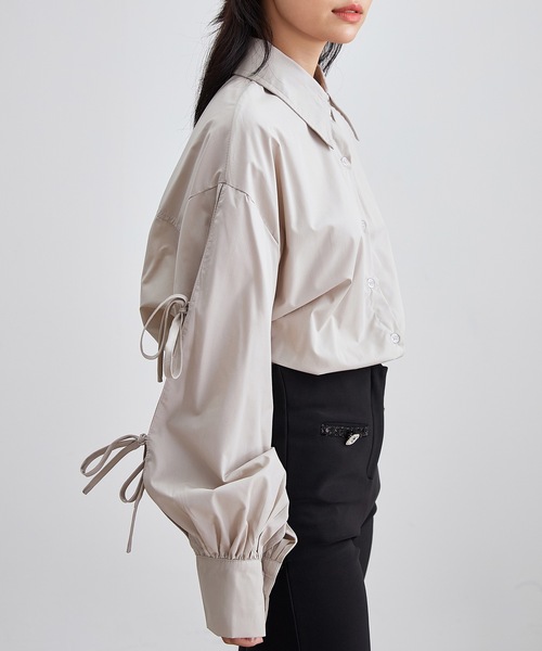 Lace Ladies（レースレディース）の「配リボン ソリッドカラー 前開き ボタン ブラウス（シャツ/ブラウス・レディース・ホワイト/ブラック/ブルー/グレー・S/FREE）」の18枚目の写真