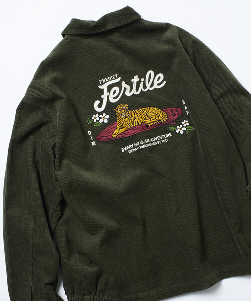 セール】限定展開 リラックスフィット バック刺繍 コーデュロイ ジップ