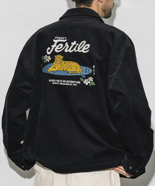 セール】限定展開 リラックスフィット バック刺繍 コーデュロイ ジップ