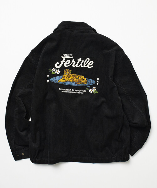 user_03102858　 リバーシブルコーデュロイ 刺繍ブルゾン セール】限定展開 リラックスフィット バック刺繍 コーデュロイ ジップ