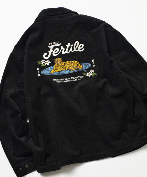 セール】限定展開 リラックスフィット バック刺繍 コーデュロイ ジップ