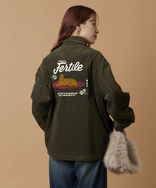 セール】限定展開 リラックスフィット バック刺繍 コーデュロイ ジップ