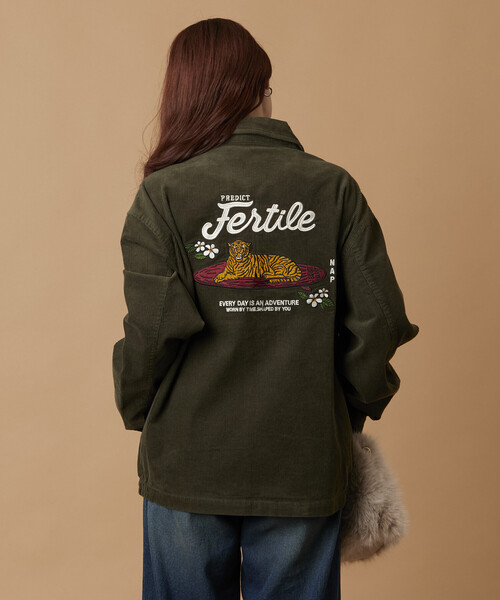 セール】限定展開 リラックスフィット バック刺繍 コーデュロイ ジップ