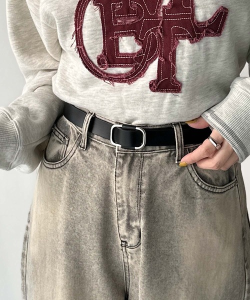 classicalelf（クラシカルエルフ）の「上質レザーでスタイリングを格上げ◎牛床革ピンレススクエアーバックルレザーベルト（ベルト・レディース・ブラウン系1/ブラウン系2/ブラック系2/ブラック系1・ONE SIZE）」の7枚目の写真