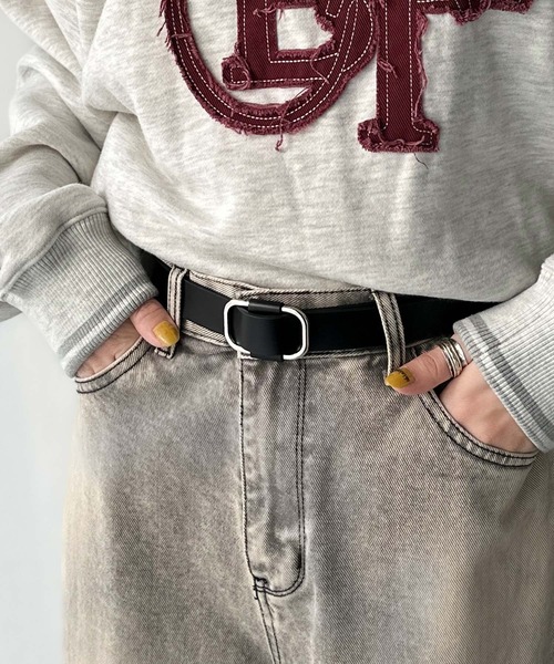 classicalelf（クラシカルエルフ）の「上質レザーでスタイリングを格上げ◎牛床革ピンレススクエアーバックルレザーベルト（ベルト・レディース・ブラウン系1/ブラウン系2/ブラック系2/ブラック系1・ONE SIZE）」の5枚目の写真