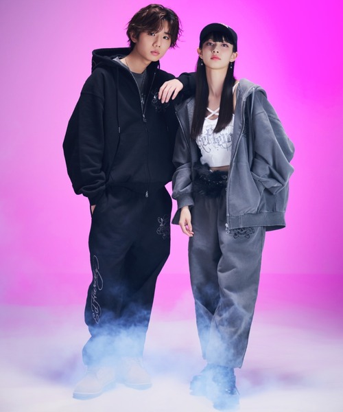 A'GEM9（エージェムナイン）の「A'GEM/9 × .kom 『A'GEM/9/エージェムナイン』 Ed Hardy エンジェルZIPパーカー②（パーカー・メンズ・グレー/ブラック・FREE）」の5枚目の写真