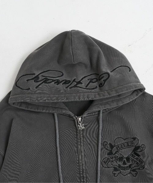 A'GEM9（エージェムナイン）の「A'GEM/9 × .kom 『A'GEM/9/エージェムナイン』 Ed Hardy エンジェルZIPパーカー②（パーカー・メンズ・グレー/ブラック・FREE）」の15枚目の写真
