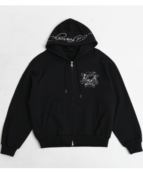 A'GEM9（エージェムナイン）の「A'GEM/9 × .kom 『A'GEM/9/エージェムナイン』 Ed Hardy エンジェルZIPパーカー②（パーカー・メンズ・グレー/ブラック・FREE）」の16枚目の写真