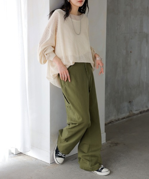 HUG.U(ハグユー)の「ペインターパンツ(その他パンツ・レディース・カーキ/ブラック/ベージュ/ホワイト・LL/S/M/L)」の11枚目の写真