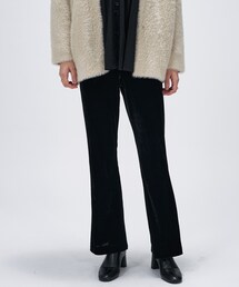 cloenc | 【手洗い可】ベロアセミフレアパンツ(その他パンツ)