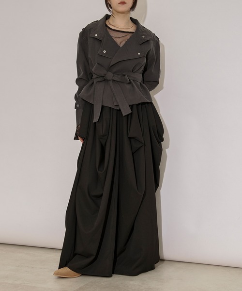 Ezick（エジック）の「mulchway jacket トレンチショートジャケット（トレンチコート・レディース・ブラック/グレー/ブラウン/カーキ・FREE）」の20枚目の写真