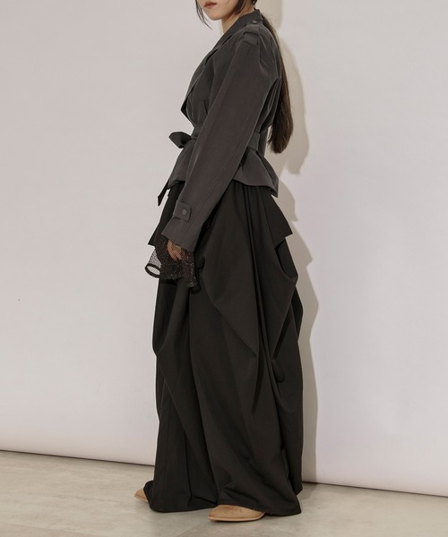 Ezick（エジック）の「mulchway jacket トレンチショートジャケット（トレンチコート・レディース・ブラック/グレー/ブラウン/カーキ・FREE）」の17枚目の写真