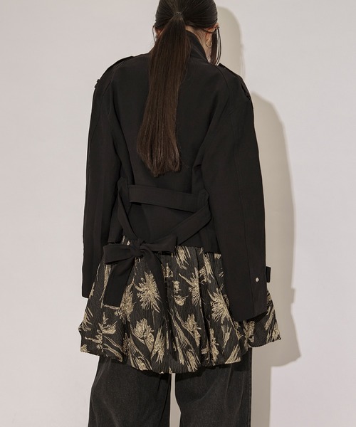 Ezick（エジック）の「mulchway jacket トレンチショートジャケット（トレンチコート・レディース・ブラック/グレー/ブラウン/カーキ・FREE）」の7枚目の写真