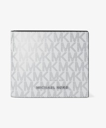 MICHAEL KORS(マイケルコース)のHUDSON メタリック ビルフォールド ウォレット ウィズ パスケース - MKシグネチャー(札入れ/マネークリップ)