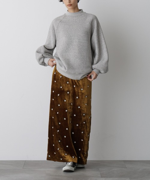 セール】「STEVELOUR」ベロアブルームロングスカート(セットアップ可