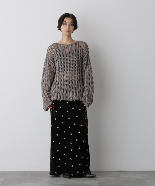 セール】「STEVELOUR」ベロアブルームロングスカート(セットアップ可