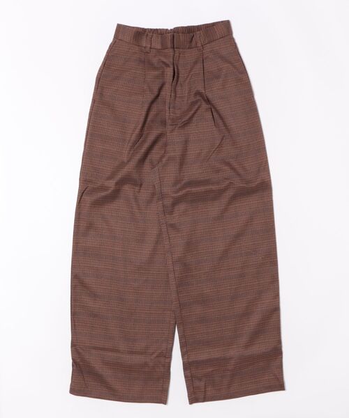 STYLEBLOCK（スタイルブロック）の「先染めチェックタックパンツ（その他パンツ・レディース・ベージュ/ブラウン・M）」の4枚目の写真