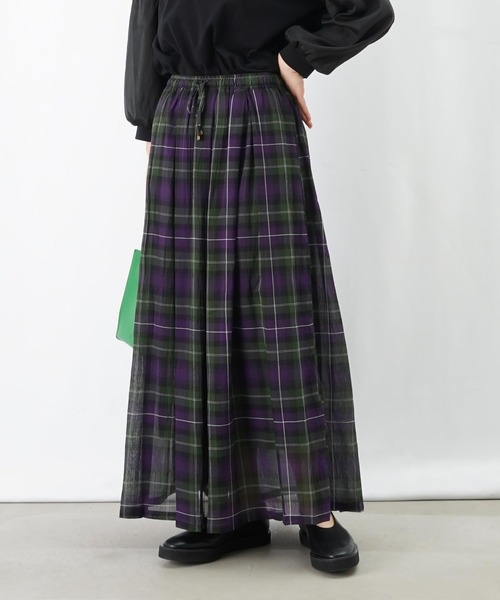 LC/LLL チェックタックギャザースカート（スカート）｜LUCA/LADY LUCK