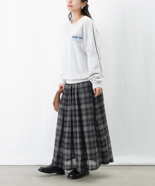 LC/LLL チェックタックギャザースカート（スカート）｜LUCA/LADY LUCK