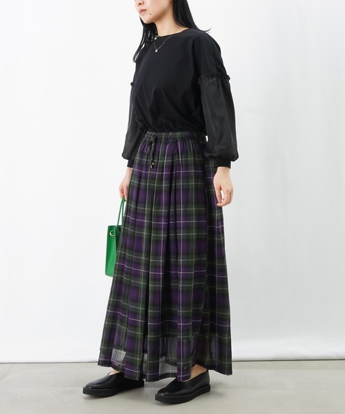 LC/LLL チェックタックギャザースカート（スカート）｜LUCA/LADY LUCK