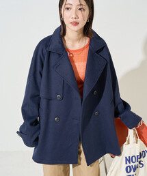 crank ショート丈コート　ネイビー crank ショート丈コート ネイビー ショート丈ダッフルコート 超