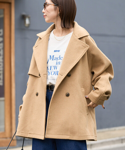 セール】限定展開 ウール トレンチ ショート コート（トレンチコート