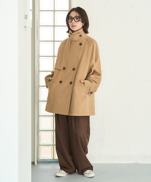 限定展開 ウール トレンチ ショート コート（トレンチコート