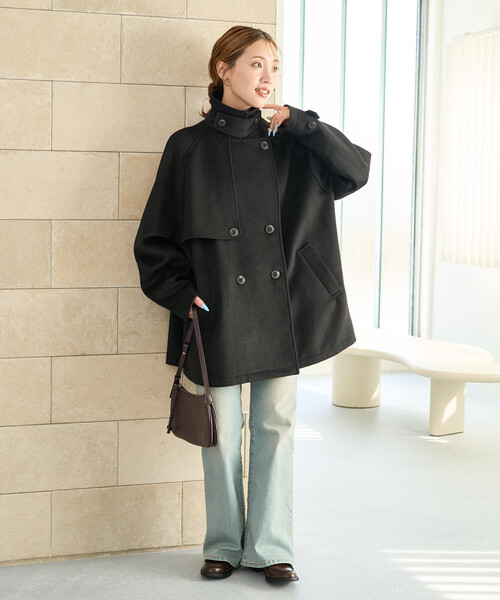 限定展開 ウール トレンチ ショート コート（トレンチコート