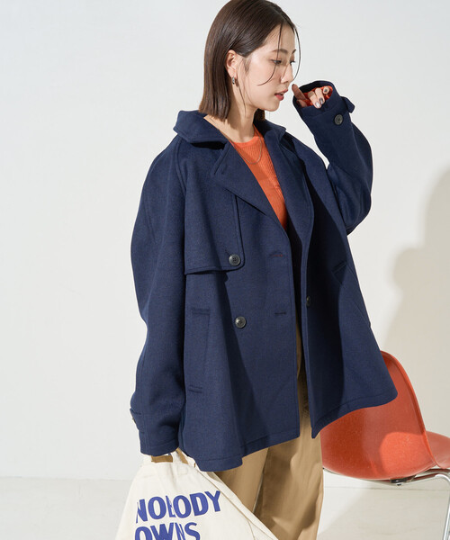 セール】限定展開 ウール トレンチ ショート コート（トレンチコート