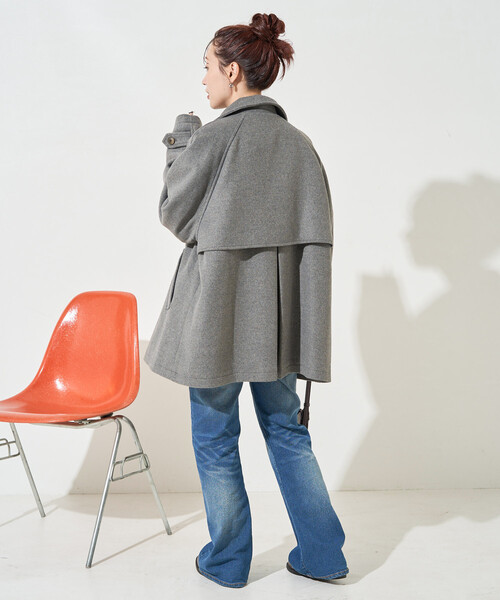 FREAK'S STORE（フリークスストア）の「限定展開　ウール トレンチ ショート コート（トレンチコート・レディース・グレー/ブラック/ベージュ/ネイビー・ﾌﾘ-）」の7枚目の写真