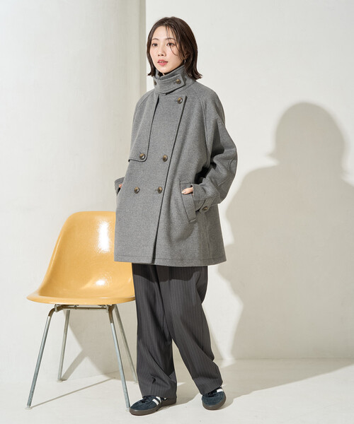 限定展開 ウール トレンチ ショート コート（トレンチコート