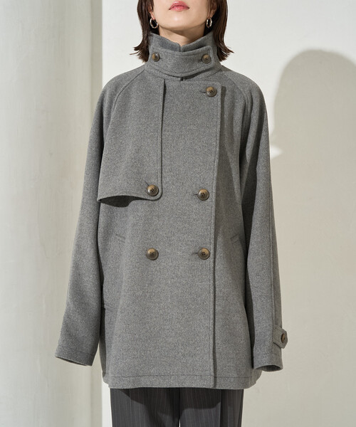 セール】限定展開 ウール トレンチ ショート コート（トレンチコート