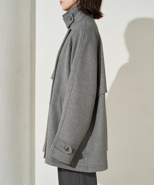 FREAK'S STORE（フリークスストア）の「限定展開　ウール トレンチ ショート コート（トレンチコート・レディース・グレー/ブラック/ベージュ/ネイビー・ﾌﾘ-）」の13枚目の写真