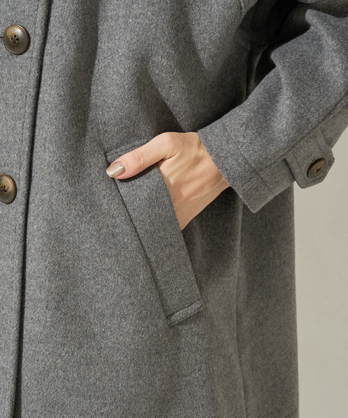 FREAK'S STORE（フリークスストア）の「限定展開　ウール トレンチ ショート コート（トレンチコート・レディース・グレー/ブラック/ベージュ/ネイビー・ﾌﾘ-）」の20枚目の写真