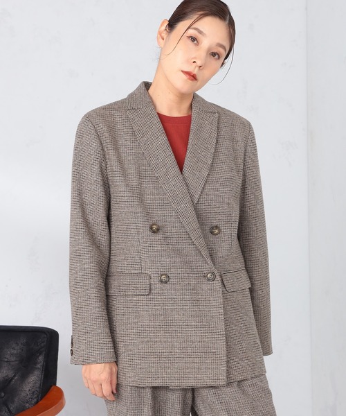 セール】セットアップで着られる ツイードダブルブレストジャケット