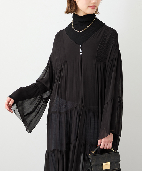 Deuxieme Classe（ドゥーズィエムクラス）の「Sheer Boho ドレス（ワンピース・レディース・ブラック・36/38）」の17枚目の写真