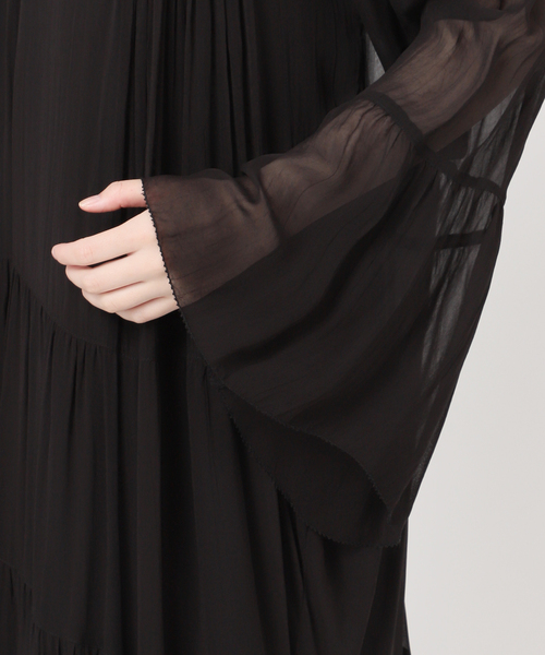 Deuxieme Classe（ドゥーズィエムクラス）の「Sheer Boho ドレス（ワンピース・レディース・ブラック・36/38）」の6枚目の写真