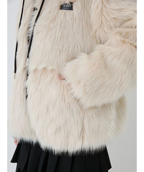 SORIN（ソリン　）の「Long Fur Hoodie Blouson/ロングファーフーディーブルゾン（その他アウター・レディース・ブラック/マルチ/オフホワイト・38）」の10枚目の写真