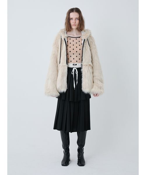 SORIN（ソリン　）の「Long Fur Hoodie Blouson/ロングファーフーディーブルゾン（その他アウター・レディース・ブラック/マルチ/オフホワイト・38）」の12枚目の写真