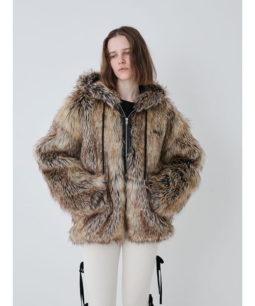 SORIN（ソリン　）の「Long Fur Hoodie Blouson/ロングファーフーディーブルゾン（その他アウター・レディース・ブラック/マルチ/オフホワイト・38）」の19枚目の写真