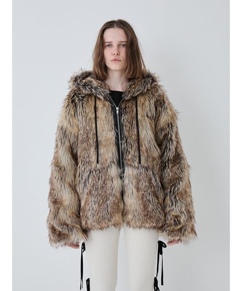 SORIN（ソリン　）の「Long Fur Hoodie Blouson/ロングファーフーディーブルゾン（その他アウター・レディース・ブラック/マルチ/オフホワイト・38）」の21枚目の写真