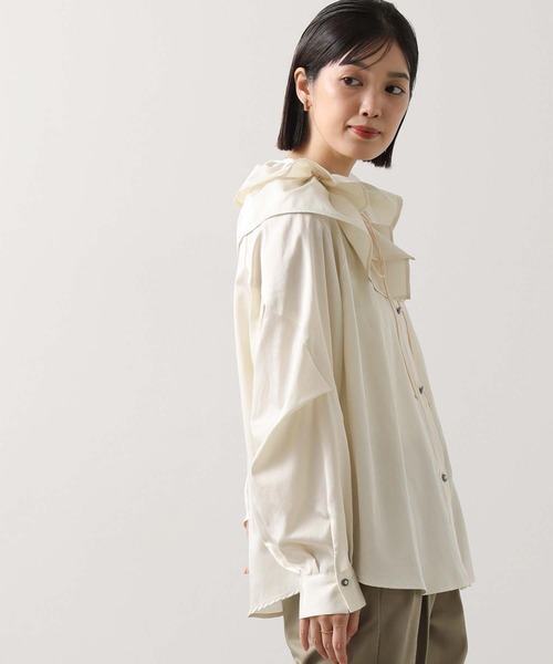 Gready Brilliant（グレディブリリアン）の「マルチフリルカラーブラウス（シャツ/ブラウス・レディース・オフホワイト/ブルー・FREE）」の5枚目の写真