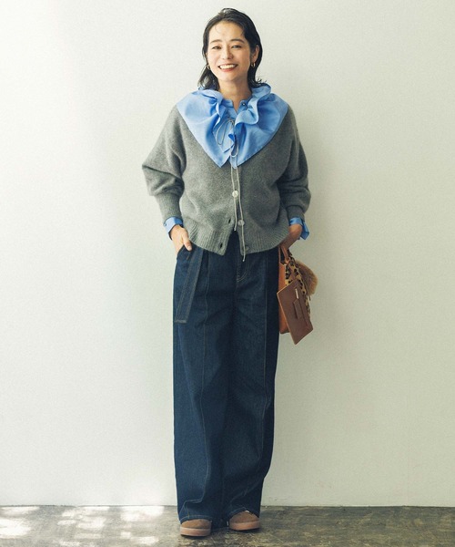 Gready Brilliant（グレディブリリアン）の「マルチフリルカラーブラウス（シャツ/ブラウス・レディース・オフホワイト/ブルー・FREE）」の13枚目の写真