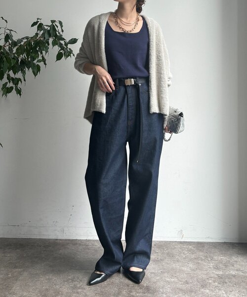 DouDou（ドゥドゥ）の「フェザーヤーンカーディガン（カーディガン/ボレロ・レディース・ブラウン/ライトグレー/モカ・FREE）」の12枚目の写真